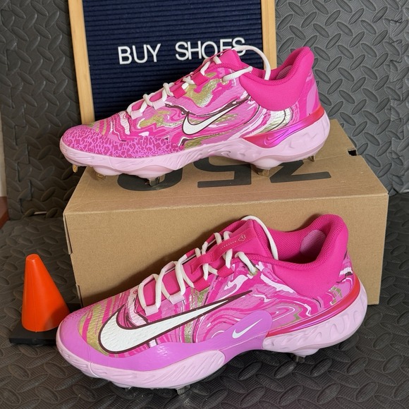 Nike Alpha Huarache Elite Size 11 Mother\'s Day Low Baseball Cleats FZ7345-600 main image 9